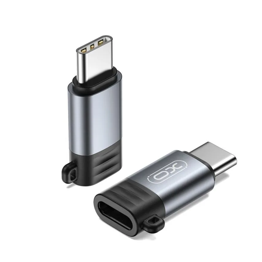 Перехідник XO металевий 28,2х13,8х6,8 мм срібний Lightning Type-C 27W Power Delivery