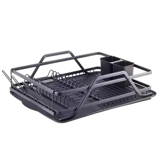 Сушка для посуды Kamille алюминий 41х28х13,5 см черный матовый