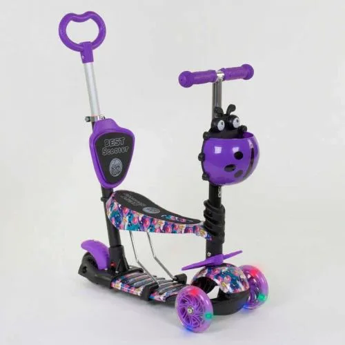 Самокат Best Scooter 5в1 для детей с подсветкой колес и сидением.