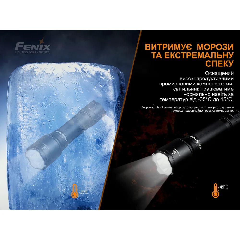 Ліхтар ручний Fenix алюміній 124х23 мм білий 800 лм IP68