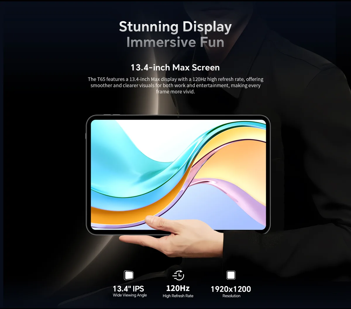 Планшет Teclast T65 13.4" 8ГБ, 128ГБ, LTE, 8000мА•год, Android, сірий