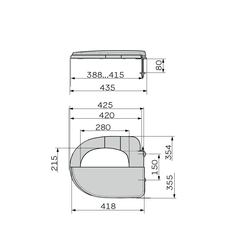 Сидіння-кришка ZERIX Пластик 35х355х425 мм Біле Slim Duroplast Soft-close Quick release