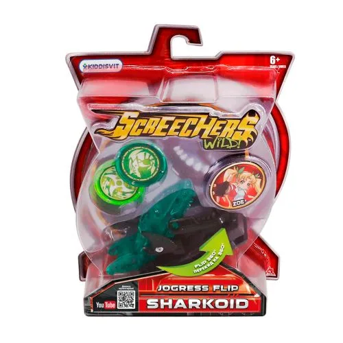 Машинка-трансформер Screechers Wild Шаркоид з суперсилою бірюзова 8х4х3 см