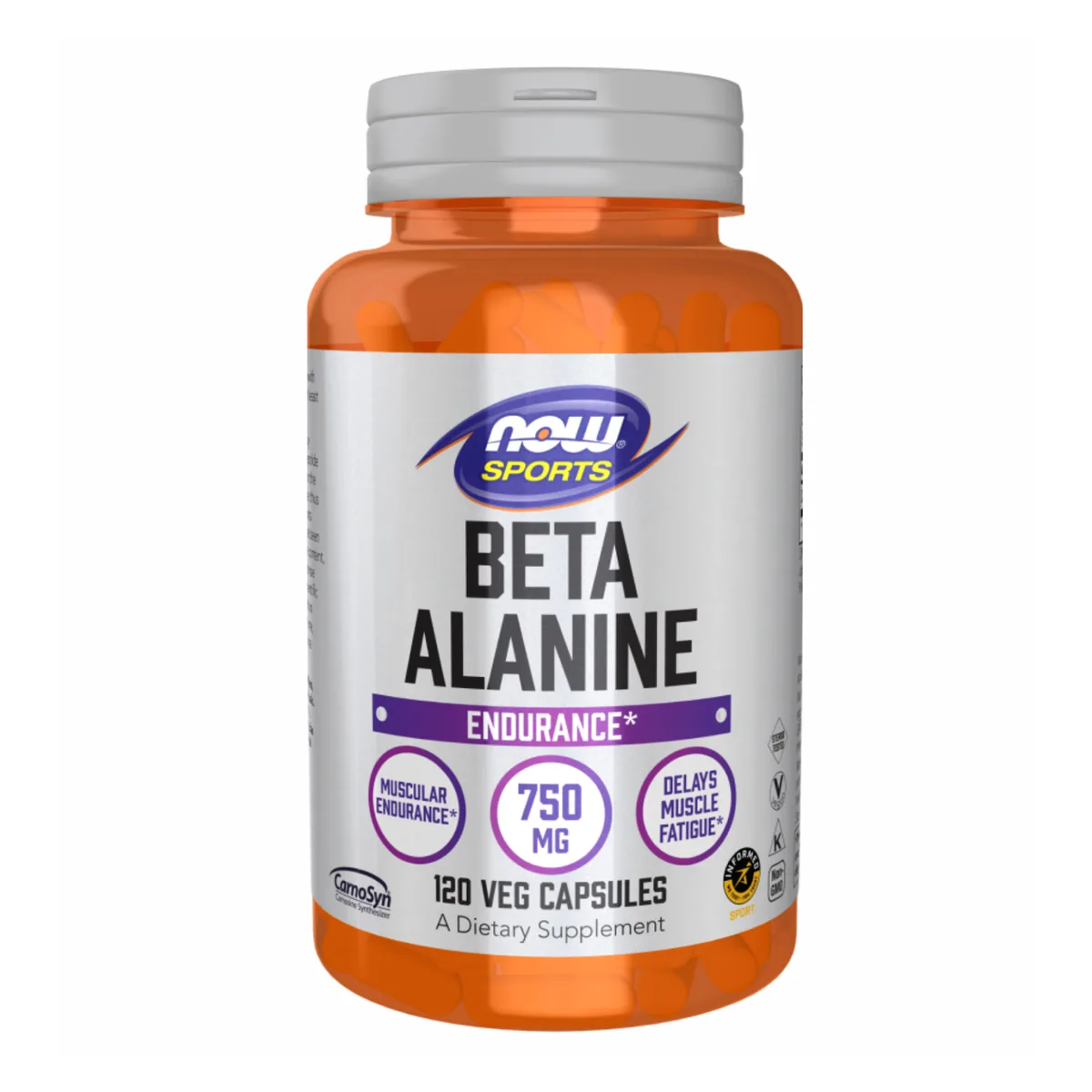 Бета-аланин 750 мг Now Foods вегетарианские капсулы 120 шт