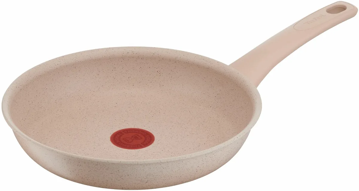 Сковорода Tefal Delight, 24 см, алюмінієва, з бакелітовою ручкою, кремового кольору.