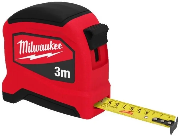 Рулетка Milwaukee Pro Compact, 3м х 19мм с механизмом фиксации, изготовлена из АБС-пластика
