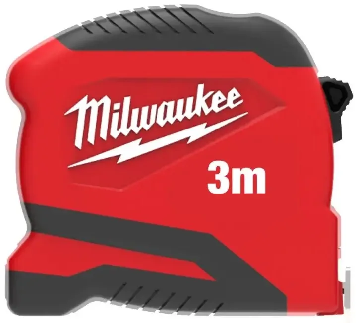 Рулетка Milwaukee Pro Compact, 3м х 19мм з механізмом фіксації, виготовлена з АБС-пластику.