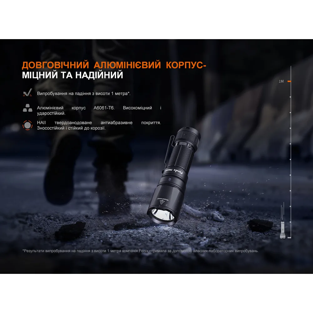 Тактичний ліхтар ручний Fenix алюміній 115х32х23,5 мм чорний