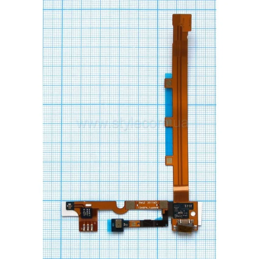 Шлейф нижня плата Xiaomi High Quality для живлення та мікрофону Чорна