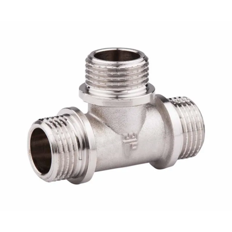 Тройник латунный 3/4" ЗЗ никелированный для трубопроводов Thermo Alliance Forte