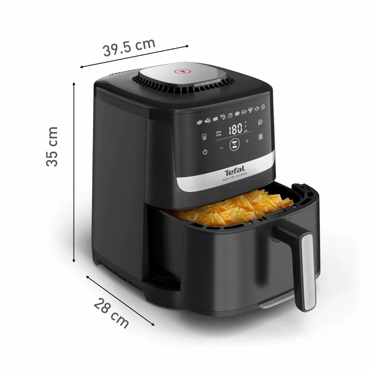 Мультифритюрниця Tefal Easy Fry Silence, 1670 Вт, 5 л, сенсорне управління, 10 режимів, пластиковий корпус, чорний.