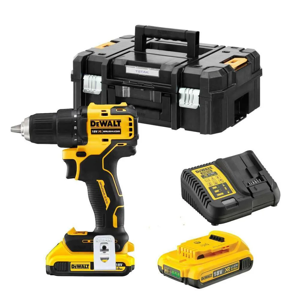 Аккумуляторная дрель-шуруповерт DeWalt XR Li-Ion 18В, 2 аккумулятора по 2А·ч, крутящий момент 65Нм, скорость 450-1650 об/мин, патрон 13мм, кейс, дополнительная рукоятка, вес 11кг