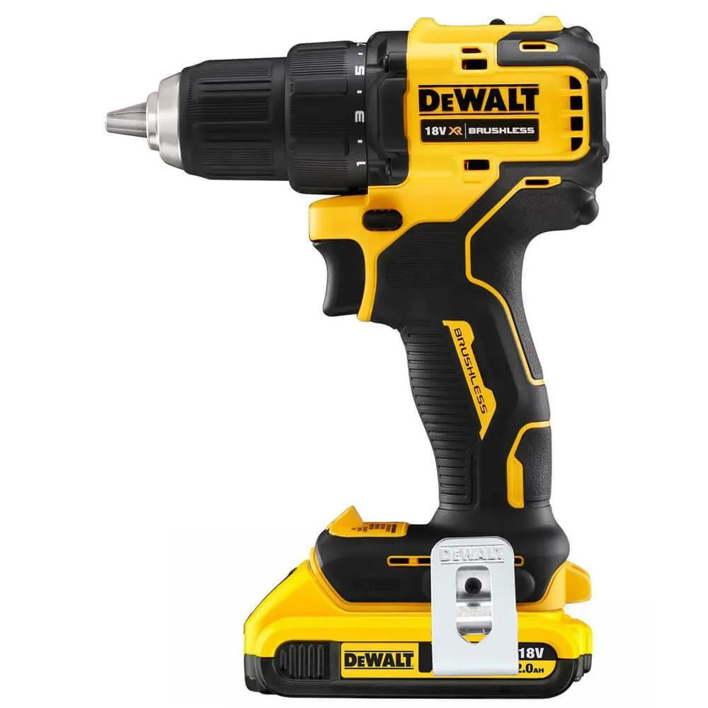 Аккумуляторная дрель-шуруповерт DeWalt XR Li-Ion 18В, 2 аккумулятора по 2А·ч, крутящий момент 65Нм, скорость 450-1650 об/мин, патрон 13мм, кейс, дополнительная рукоятка, вес 11кг