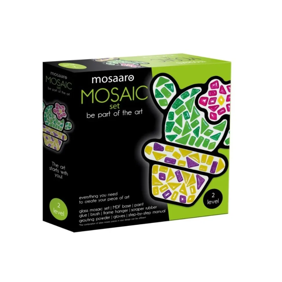 Дитячий набір для творчості Mosaaro скляна мозаїка 180х208 мм кактус