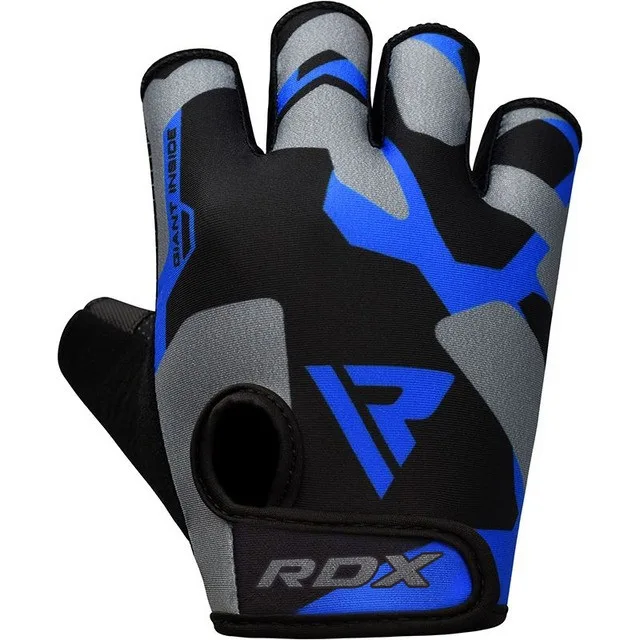 Рукавички RDX штучна шкіра XL сині для фітнесу