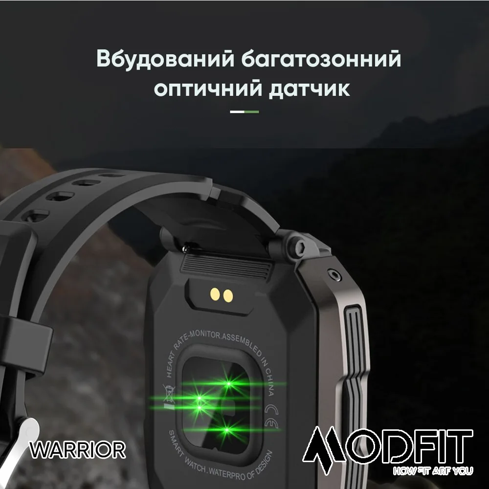 Розумні годинники Modfit полімер сталь 1,7 дюйма чорні