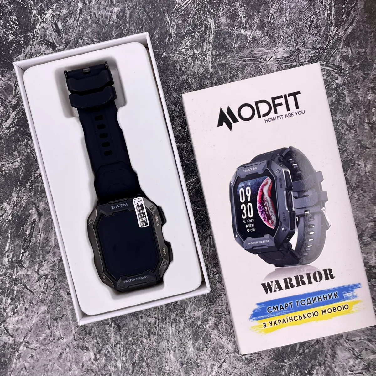 Розумні годинники Modfit полімер сталь 1,7 дюйма чорні