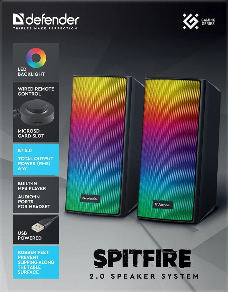Акустика Defender 2 канали Bluetooth 6 Вт 60-16000 Гц Чорна