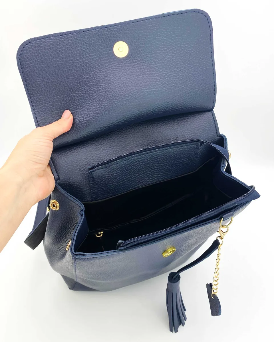 Жіночий рюкзак сумка екокожа A4 синій