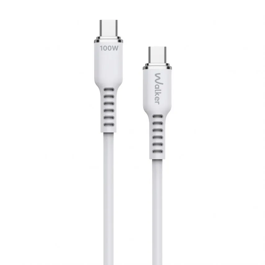 Кабель USB Type-C to Type-C 100W 1м силіконовий білий