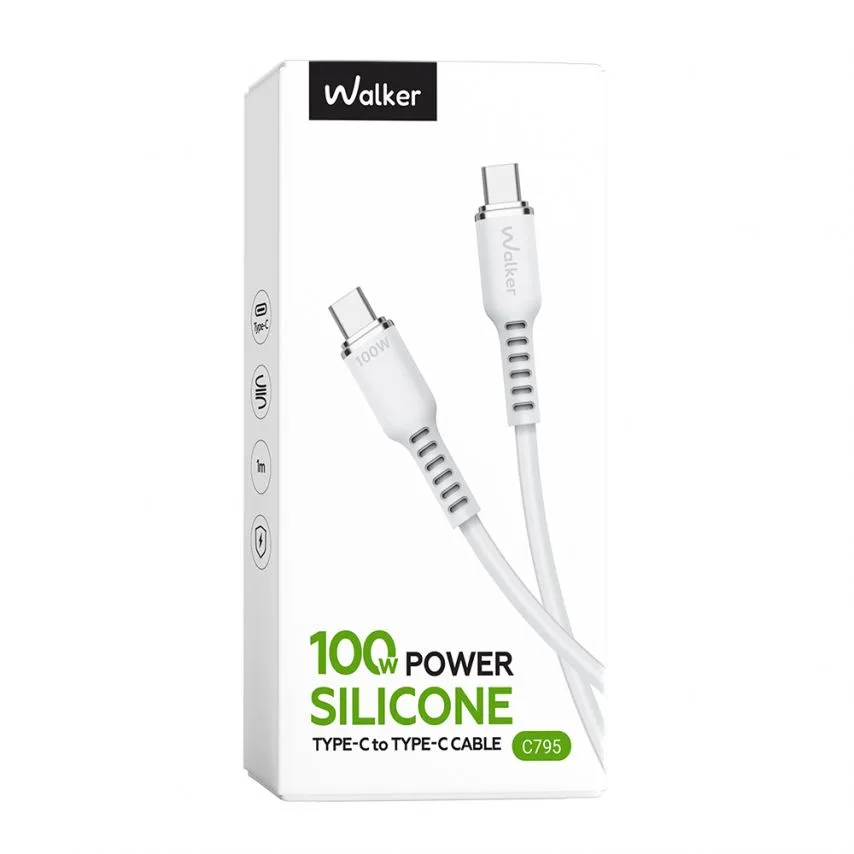 Кабель USB Type-C to Type-C 100W 1м силіконовий білий