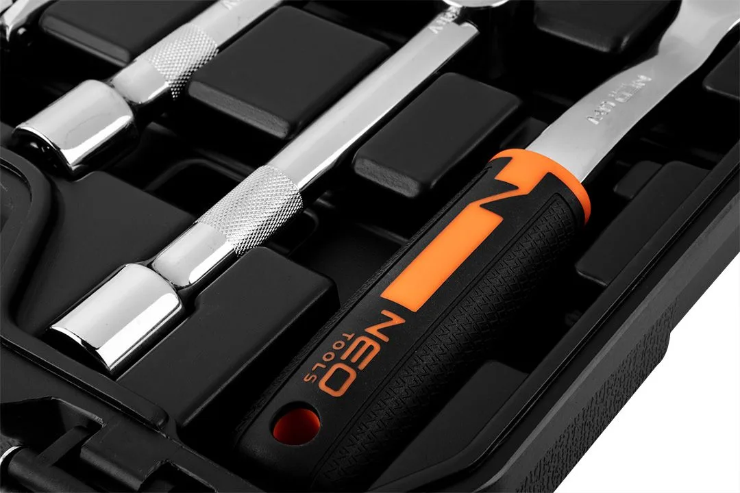 Набір інструментів Neo Tools, набір торцевих головок, 1/2", CrV, кейс, 58шт