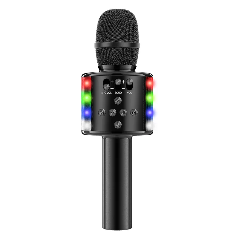 Бездротовий караоке мікрофон D168 15W Bluetooth з LED підсвічуванням для дітей та дорослих