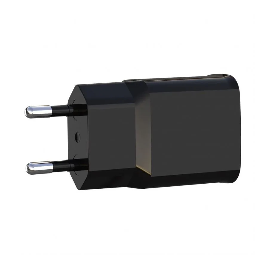 Мережевий зарядний пристрій XO 2в1 адаптер USB 2 порти 2.4A чорний