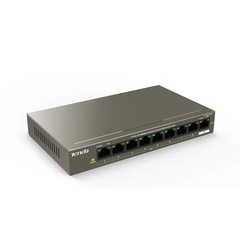 Комутатор TENDA TEF1109P-8-63W 8xFE PoE, 1xFE Uplink