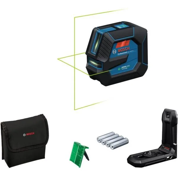 Лазерний нивелір Bosch Professional GLL 20-22 G 3.7В/4АА до 20м з точністю ±0.3мм/м, зелений промінь, чохол, клас захисту IP 65, в