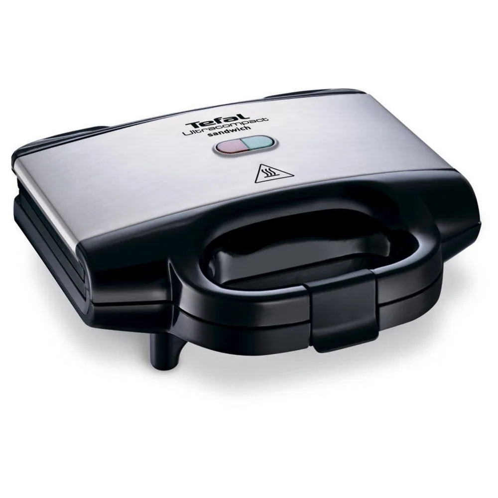 Сэндвичница Tefal Ultracompact 700Вт, 1 пластина для сэндвичей, корпус из нержавеющей стали и пластика, черного цвета.