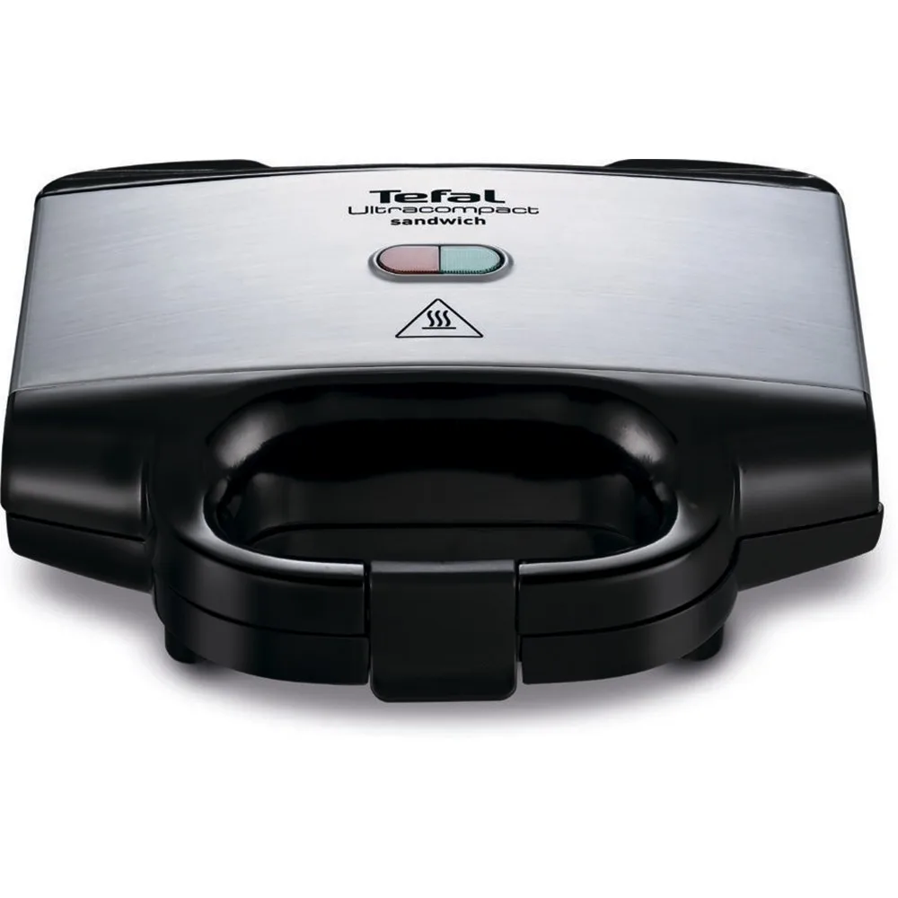 Сэндвичница Tefal Ultracompact 700Вт, 1 пластина для сэндвичей, корпус из нержавеющей стали и пластика, черного цвета.