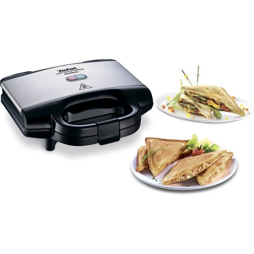 Сэндвичница Tefal Ultracompact 700Вт, 1 пластина для сэндвичей, корпус из нержавеющей стали и пластика, черного цвета.
