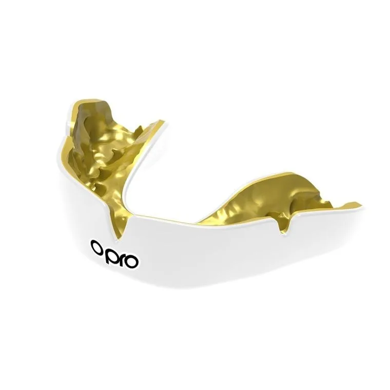 Капа OPRO Dental Grade однощелепна доросла 11+ Білий/Золотий