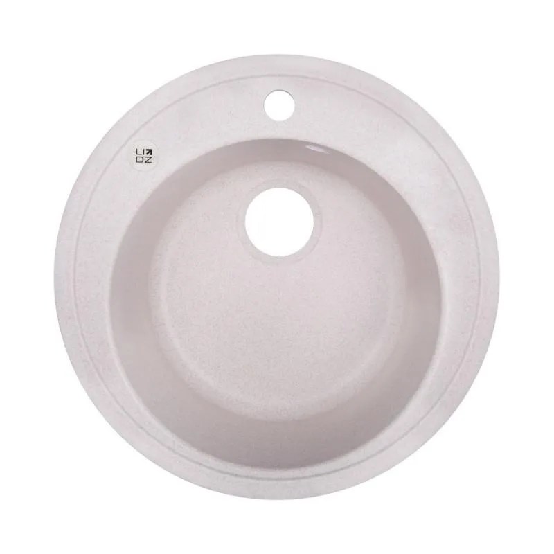 Кухонная мойка круглая Lidz D510/200 520х520х220 мм искусственный камень светло-бежевый