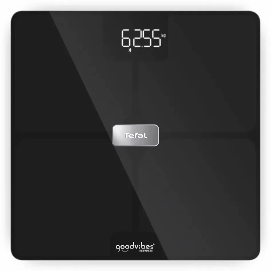 Весы Tefal напольные Body Fat Goodvibes Health, 180 кг, 1 х Li-ion, USB-кабель в комплекте, стеклянные, черные