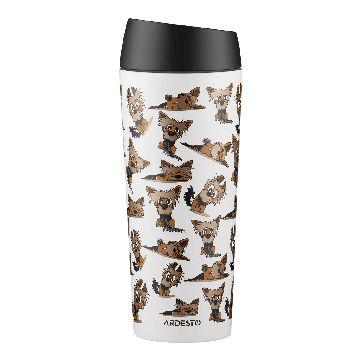 Термос для напоїв ARDESTO Coffee Time Yorkie 450 мл, з нержавіючої сталі, кольору бежевий.