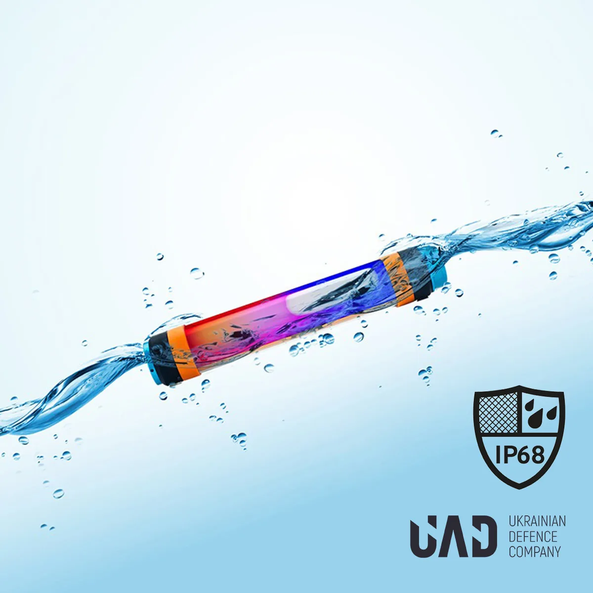 Фонарь аккумуляторный UAD LED 25 см водонепроницаемый черно-оранжевый 5200 мАч