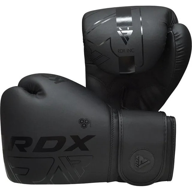 Боксерські рукавиці RDX Inc штучна шкіра 6 унцій чорні капа в комплекті