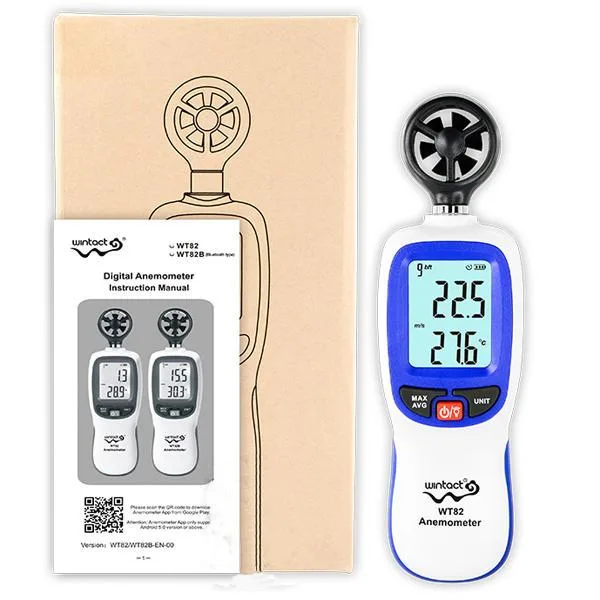 Цифровий анемометр WINTACT WT82 0,3-30 м/с пластик 105х40х15 мм