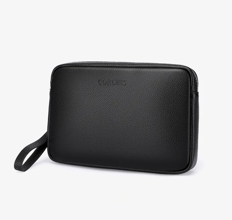 Чоловічий шкіряний клатч Gorchis 18х27х5 см натуральна шкіра чорний