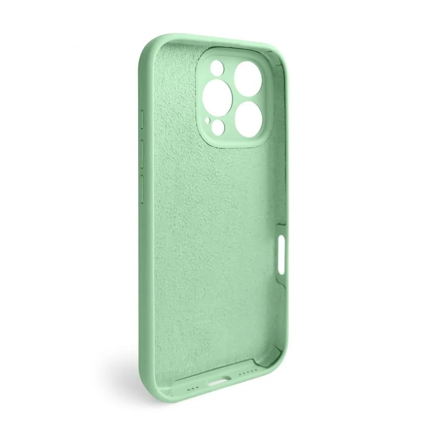 Чохол силіконовий для Apple iPhone 16 Pro  закрита камера салатовий