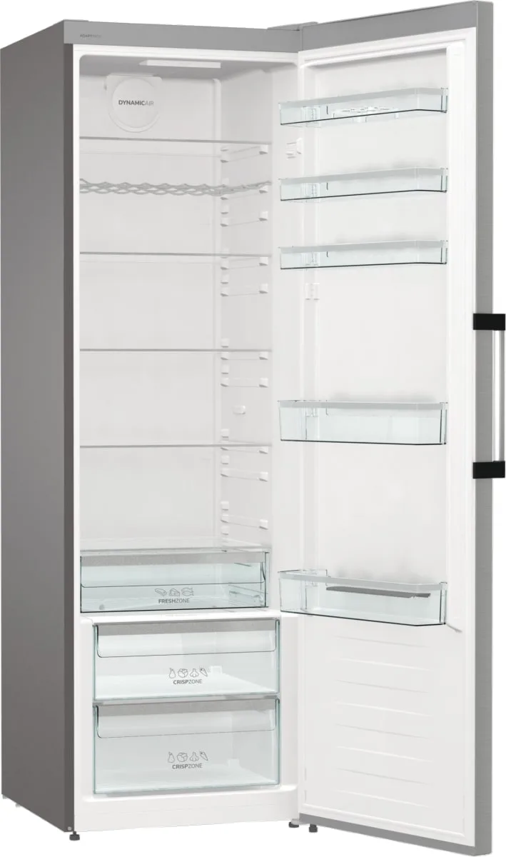 Холодильна камера Gorenje, 185x60x66 см, об'єм 398 л, клас енергоспоживання А++, LED-дисплей, зона свіжості, матова нержавіюча ста