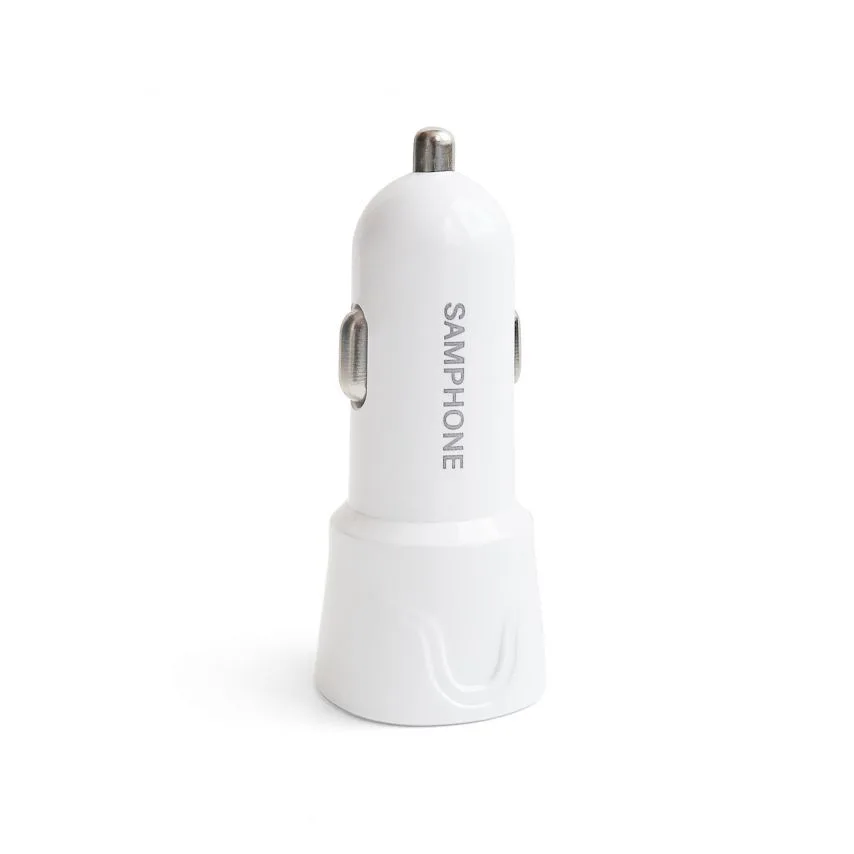 Автомобільний зарядний пристрій SAMPHONE 2USB 2A Lightning пластик білий