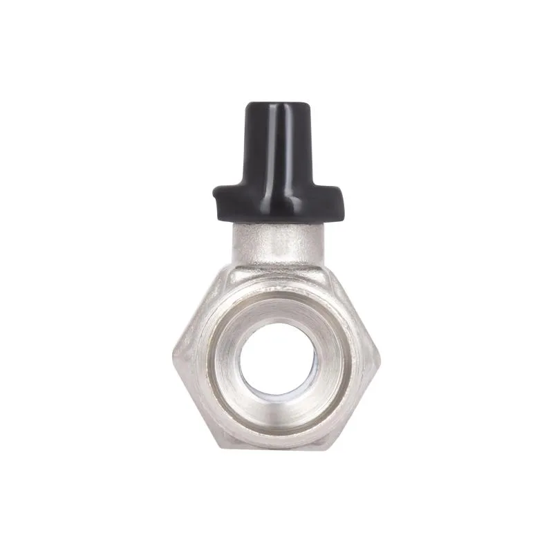 Кран шаровой мини 1/2" запорный латунный Thermo Alliance Forte никелированный
