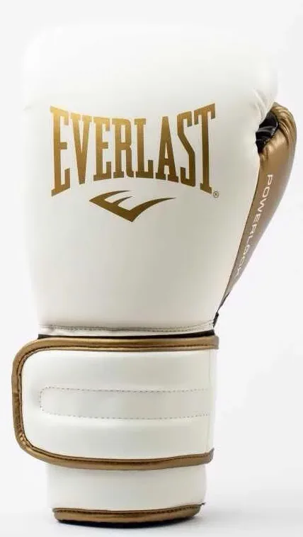 Боксерські рукавиці Everlast поліуретан 12 унцій білий золотий