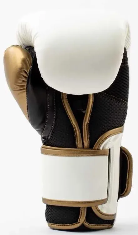 Боксерські рукавиці Everlast поліуретан 12 унцій білий золотий