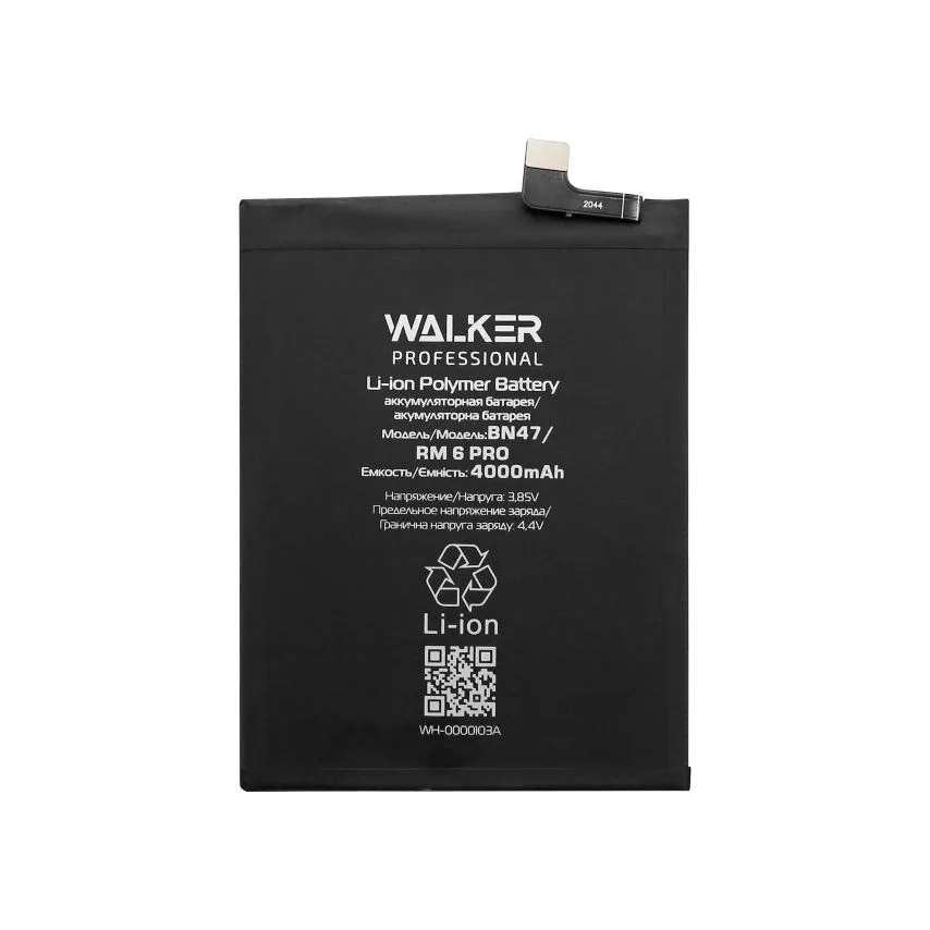 Акумулятор WALKER 4000mAh для Xiaomi Mi A2 Lite Redmi 6 Pro Original