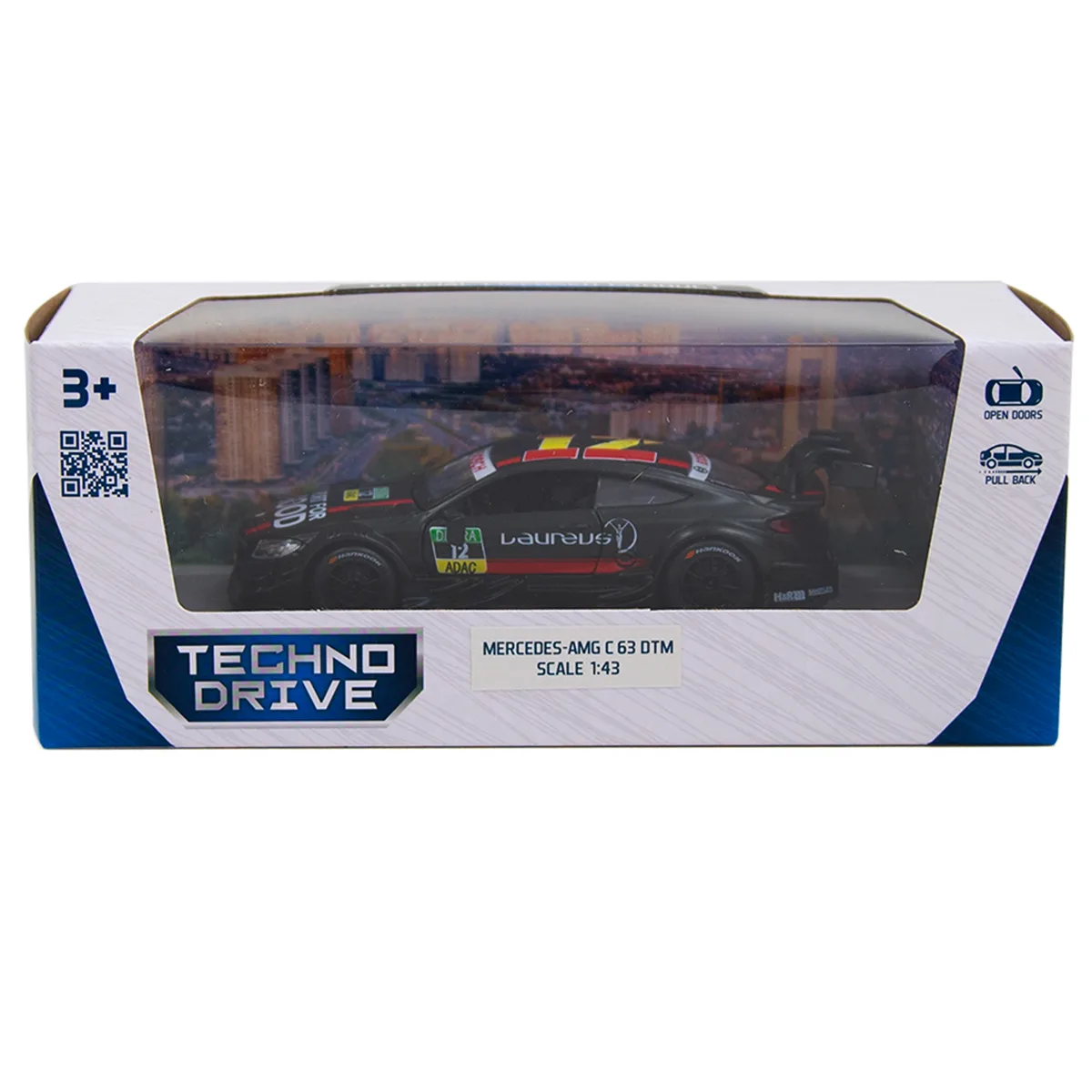 Автомодель TechnoDrive метал 6,5х7х17,5 см чорна