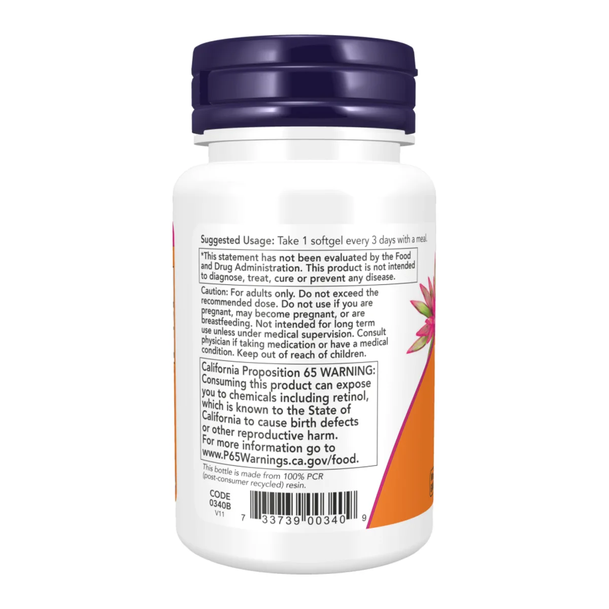 Витамин A 25000 IU Now Foods софтгелсы 100 капсул